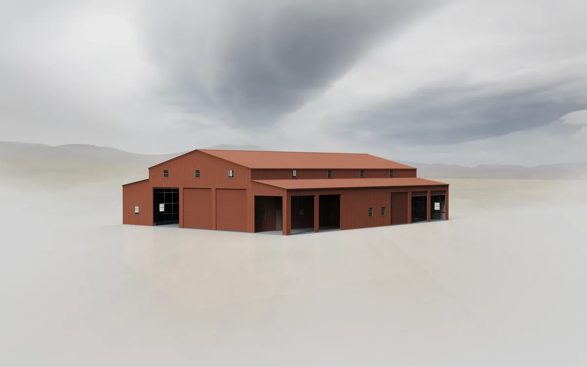 Raised-center barn