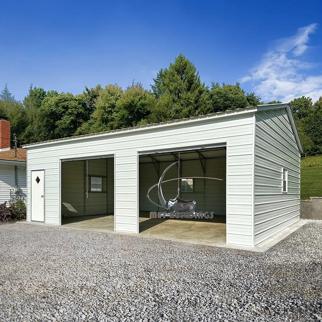 Modern Steel Garage 24x30 — High-Strength Design with Dual Roll-Up Doors