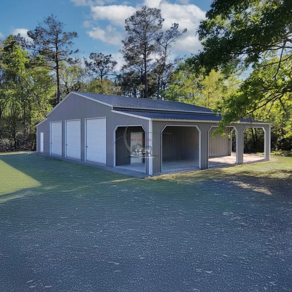 40x40 Metal Building with Dual Lean-Tos — Versatile, Durable & Customizable