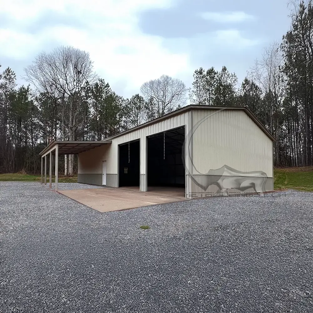 40x60 Vertical Roof Metal Building with Lean-To — Durable & Spacious Steel Structure