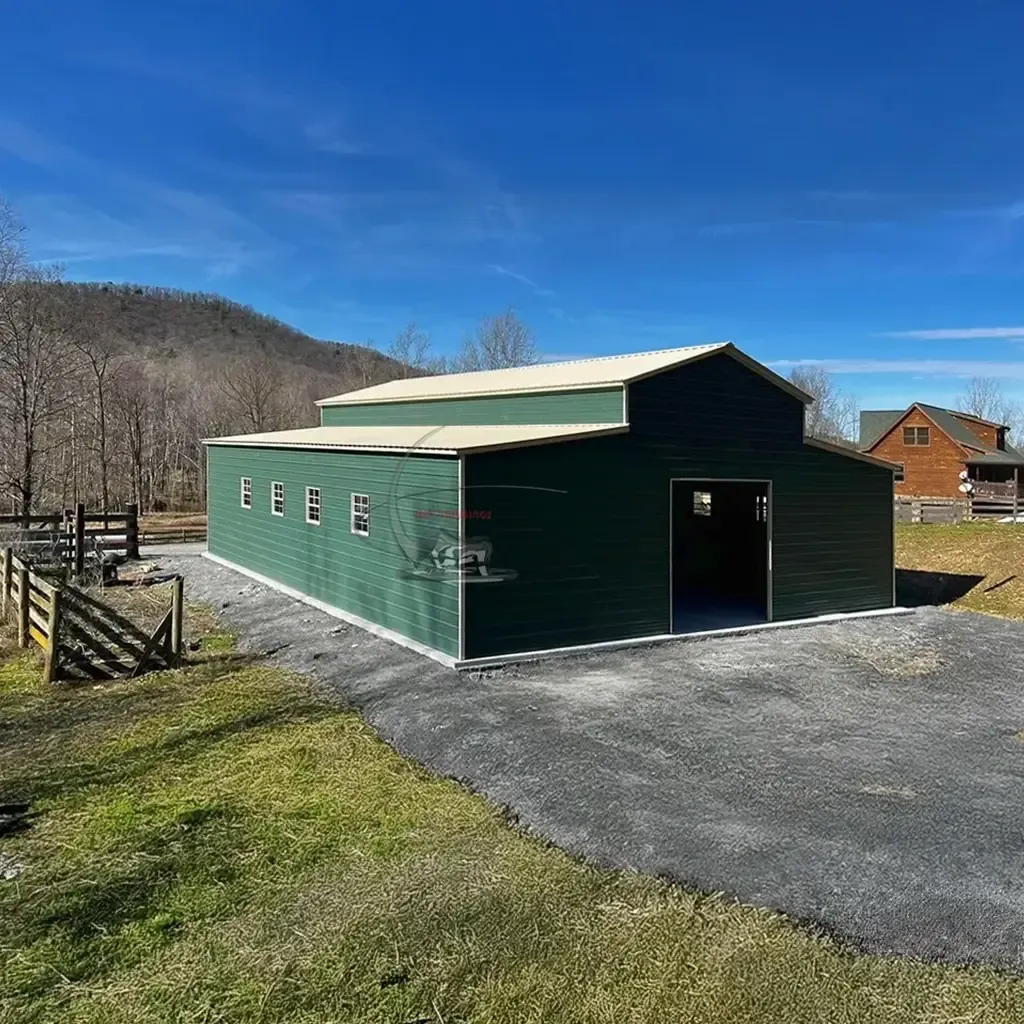 Sleek 42x60 Steel Barn With Vertical Roof