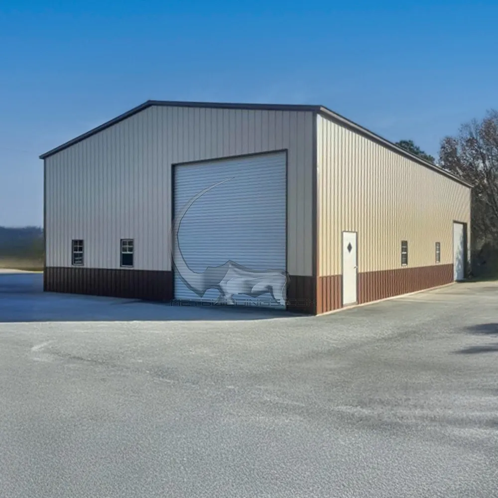 48x80 Vertical Roof Steel Building — Two-Tone Deluxe