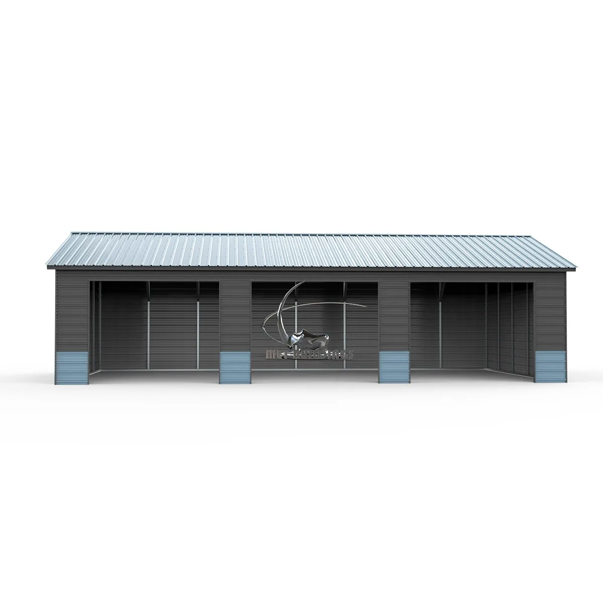 24x40 steel frame utility cover with premium panels, featuring a durable metal roof and enclosed sides for optimal protection.