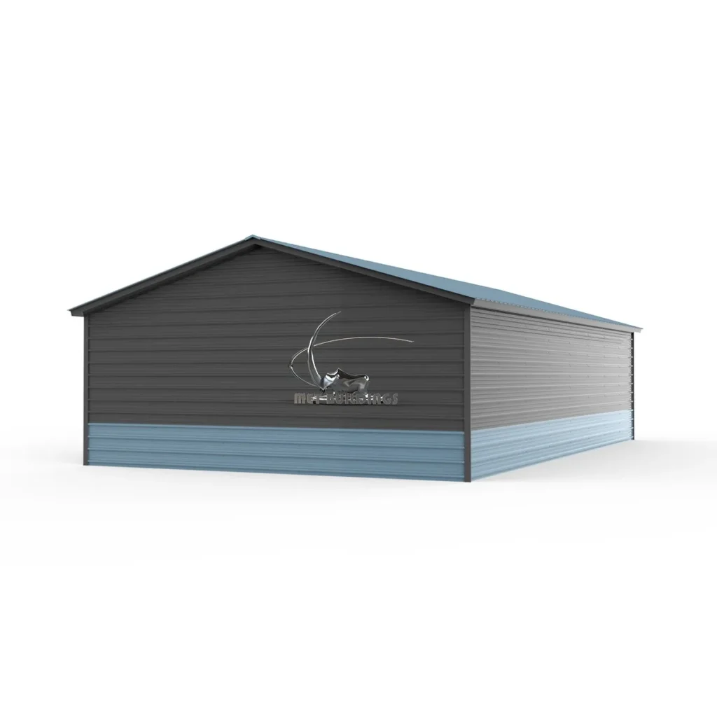 24x40 steel frame utility cover with premium panels, featuring a durable metal roof and enclosed sides for optimal protection.