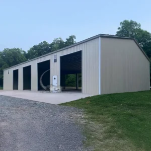60x100x18 Commercial Metal Building with Six 16'x16' Garage Doors for Equipment Storage